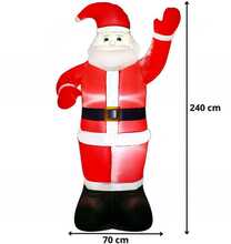 Täispuhutav jõuluvana Springos CL4058, 240 cm, LED valgustusega