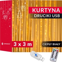 Jõulutuled Springos CL0183, 300 LED, soe valge, 3x3 m