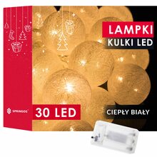 Dekoratiivne valguskett Springos CL0049, 30 LED, soe valge, 6.1 m