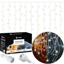 LED valguskardin Springos CL0332, 12 m, soe valge