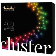 Nutikas LED jõuluklaster Twinkly Cluster Smart LED 400 RGB, 6 m, must/roheline juhe