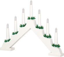 Dekoratiivne küünlajalg Springos CL0859, 7 LED, valge, 30.5 cm
