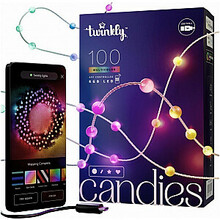 LED jõulutuled Twinkly Candies, 100 pärlikujulist RGB valgusdioodi, 6 m, roheline juhe