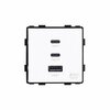 Pistikupesa Feelspot 47-00238, kiirlaadimine, 65W, USB+C+C, valge