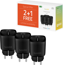 Nutikas pistikupesa Hombli HBPP-0205, must, 2+1 komplekt