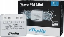 Nutikas lüliti Shelly Qubino Wave PM Mini, hall, 1 kanal, 16 A