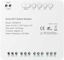 Lülitusmoodul Avatto ZWSMMD-4-32V, 4 kanalit, ZigBee, juhtmevaba DC 32V kontakt
