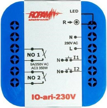 Juhtmevaba kahekanaliline 230V vahelduvvoolu kontroller Ropam IO-ari-230V
