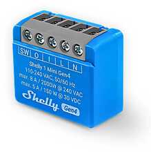 Nutikas lüliti Shelly 1 Mini Gen4, Zigbee, Matter, sinine