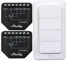 WiFi ruloo-/kardinate kontrollerite komplekt Shelly Shutter + BLU RC nupp, 2 tk