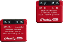 Nutikas lüliti Shelly 1PM Mini Gen3, Wi-Fi ja Bluetooth, komplekt 2 tk