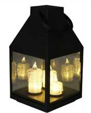 Latern Christmas Decoration kolme LED küünlaga, 25 cm