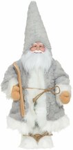 Jõuludekoratsioon Winteria jõuluvana, 60 cm, valge/hall