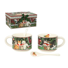 Tassid Home4you MIA CATS, 2 tk, H6,8 cm, 280 ml, kinkekarbis