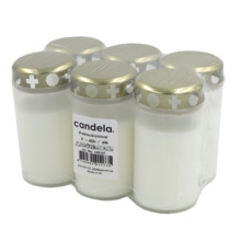 Hauaküünlad Candela, 40 h, 6 tk, valge