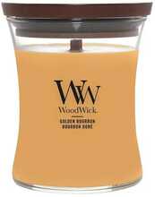 Lõhnaküünal WoodWick Golden Bourbon, puidust tahiga, 275 g