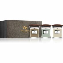 Aroomiküünalde komplekt WoodWick Fireside, White Teak, Sand & Driftwood, 3 x 85 g