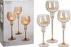 Küünlahoidjate komplekt Home Styling Collection Amber, klaas, 3 tk