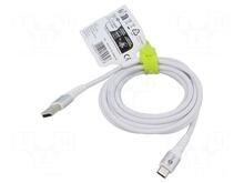 Goobay Supersoft Textile USB-C to USB-A kaabel, valge, 2 m