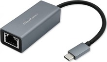 Adapter Qoltec USB-C to RJ45 Ethernet 1000 Mbps, alumiiniumkorpus