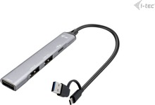 USB jagaja I-Tec CAHUBMETALMINI4 USB-C/USB-A, hõbedane