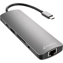 USB jagaja Sharkoon USB 3.0 Type-C Combo Adapter, tumehall