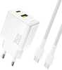 Adapter Dudao A26TCEU 25Watt 1xUSB-C 1xUSB-A, valge