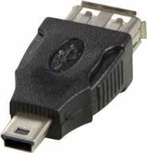 USB adapter Deltaco USB Type A emane - Mini-B isane, must USB-72