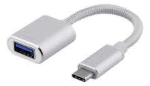 Adapter Deltaco USBC-1276 USB-C to USB-A, hõbe
