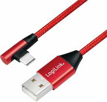 Kaabel Logilink CU0146 USB-A kuni USB-C, punane, 1 m