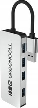 Adapter Green Cell Basic HUB USB-A 4in1 (4×USB 3.0), alumiiniumkorpus