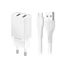 Laadija Awei C15T-EU 2xUSB-A 10W, valge