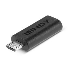 Adapter Lindy USB 2.0 Micro-B M/F to Type-C F, nikeldatud