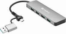 Sandberg 136-63 USB-C/A kuni 4xUSB 3.0 jagaja
