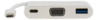 Adapter Deltaco USBC-1069 USB-C to VGA ja USB Type A, valge