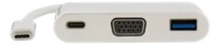 Adapter Deltaco USBC-1069 USB-C to VGA ja USB Type A, valge