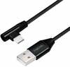 Kaabel Logilink CU0138 USB-A - USB-C 90 nurga all, must