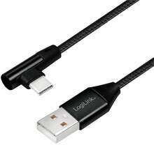 Kaabel Logilink CU0138 USB-A - USB-C 90 nurga all, must