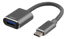 Adapter Deltaco USBC-1277 USB-C to USB-A, hall, 11 cm