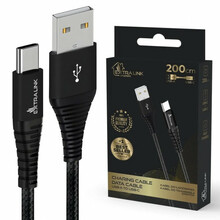 Extralink Smart Life Braided 15W USB Type-A kuni Type-C, must