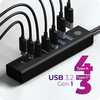 USB jagaja Icy Box IB-HUB1737-C3 7-Port USB 3.2 Gen 1, must