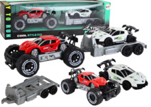 Mänguautode komplekt Lean Toys, punane ja valge