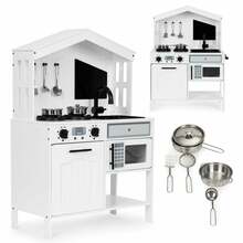 Puidust mänguköök lastele Ecotoys PLK563W, valge