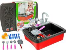 Laste mänguköök Lean Toys LT2584, pliit ja kraanikauss tarvikutega