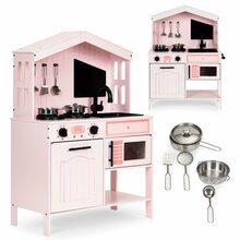 Laste puidust köök Ecotoys PLK563P, roosa
