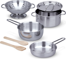Mänguköögi nõudekomplekt Melissa & Doug Pots & Pans Play Set, hõbe