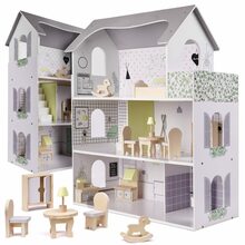 Puidust nukumaja MDF, koos mööbliga, 70 cm, hall