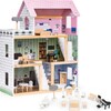 Puidust nukumaja Eco Toys, 3 korrust, terrass, 15 mööbliesemega