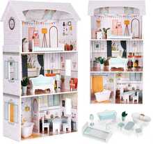 Nukumaja Ecotoys Alice, 3 korrust, 4 tuba, 9 mööblieset