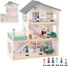 Puidust nukumaja Tooky Toys, koos figuuride ja mööbliga, 70 cm